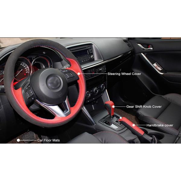 Leather Suede Steering Wheel Cover for Volvo C70 S40 S60 S80 V40 V50 V60 V70 2014 XC60 XC70 XC90