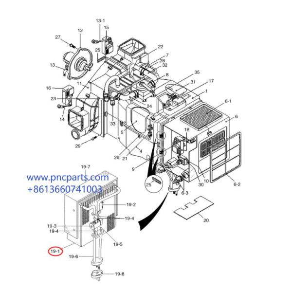 11N6-90790 части кондиционера Hyundai Assy ядра испарителя R210-7 Evap