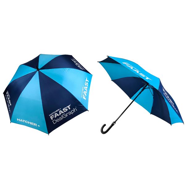 Compact Double Color Umbrella 54 Inch Golf Umbrella With Hook Handle