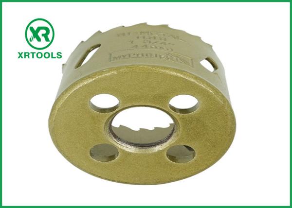 Gold Round Bi Metal Hole Saw , HSS M42 Carbide Tipped Hole Saw With Built