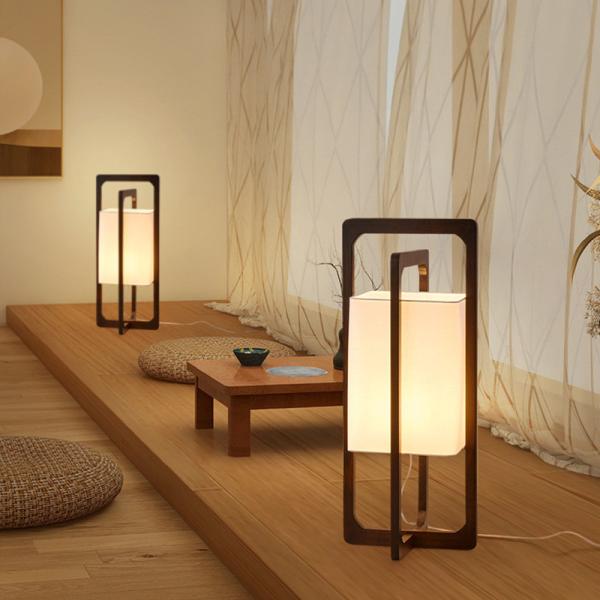 Retro Simple Wooden Living Room Bedroom Hotel Wabi-Sabi Floor Lamp