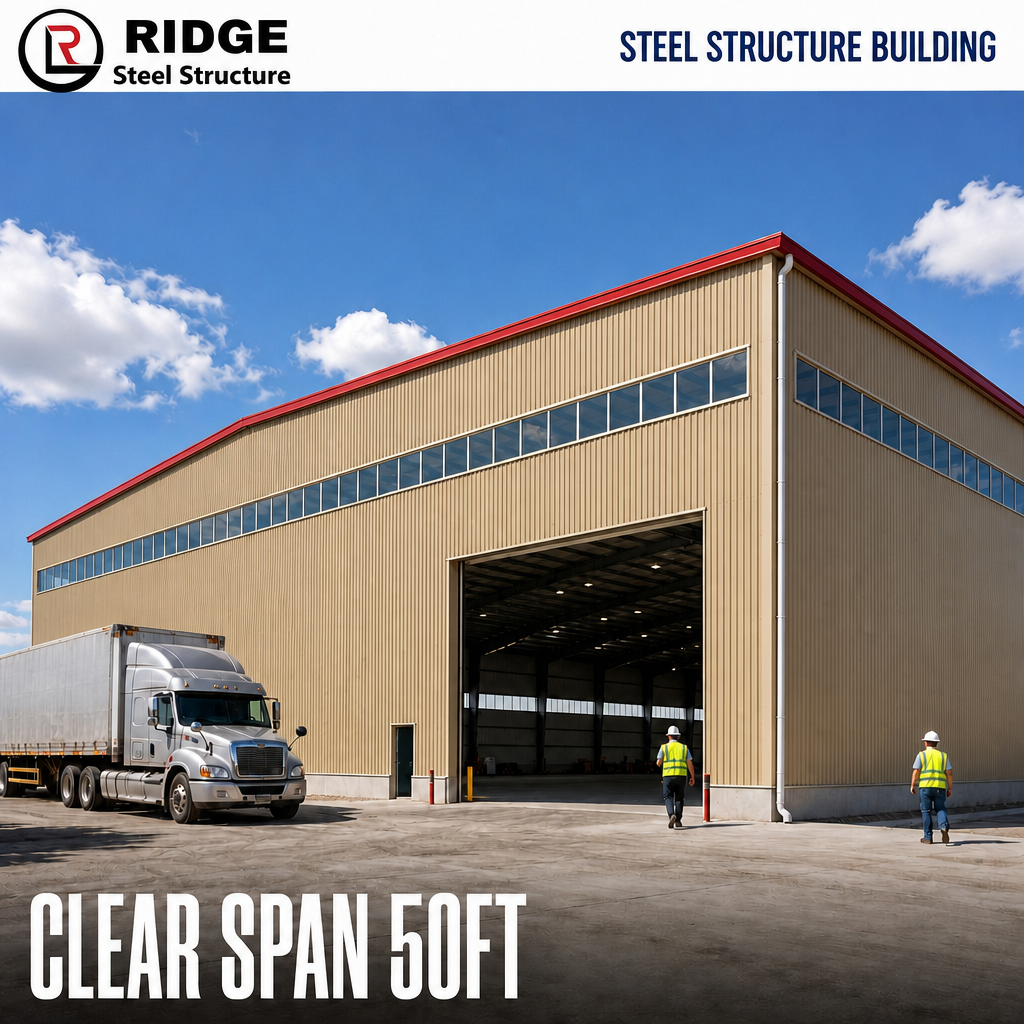 Promotion Industrial Prefabricated Steel Structure Warehouse with Q235B/Q355 Material Designed for 50 Years