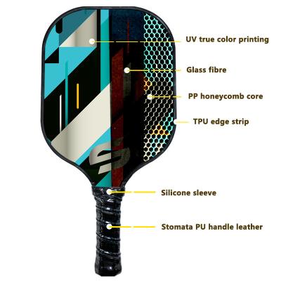 Pratique pour débutants 220g Paddle à pickleball en fibre de verre avec un noyau de nid d'abeille en PP de 400*200*10 mm