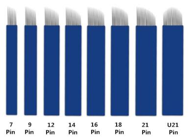 Stainless Steel Microblading Eyebrows Needle , Sharp Blue Skin Needles