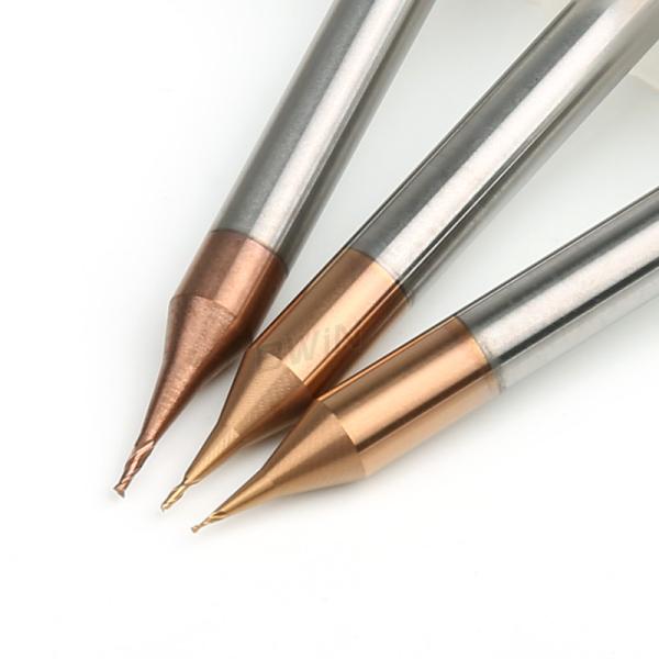 Fraise en bout micro de place de diamètre du carbure de tungstène HRC55 1/8"