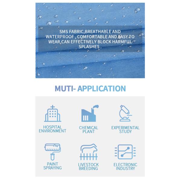 AAMI ВЫРАВНИВАЮТ 1 одежду безопасности мантии изоляции SMS устранимую не стерильную для формы деятельности больницы