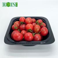 Envases de plástico de plástico de color negro de un solo uso, de plástico cuadrado, de película sellada térmicamente, para ensaladas de frutas