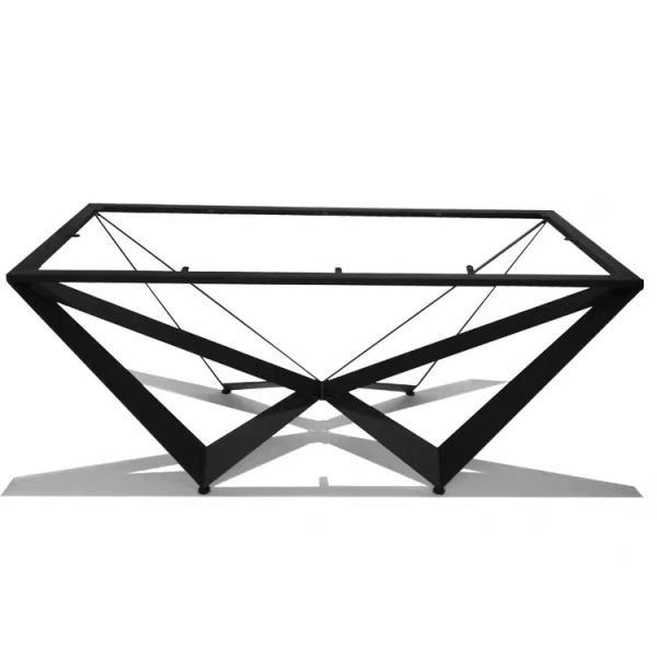 ceramic  Metal Cross Leg Dining Table ,  Rectangle Cross Extension Table