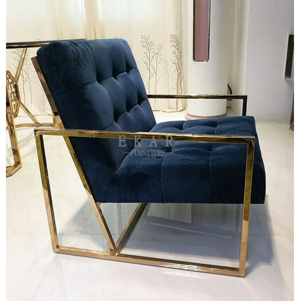 Modern Simple Design Metal Velvet Stainless Steel Set Fabric Sofa