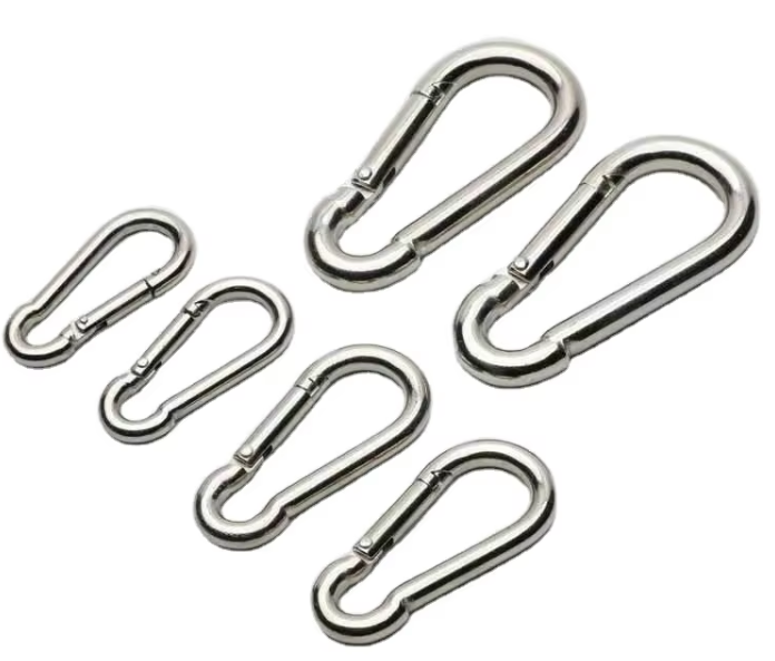 M4 M12 Stainless Steel D Shape Pet Chain Hooks Quick Connect Loops Plain Finish Insurance Mountaineering Buckles for Outdoor Use