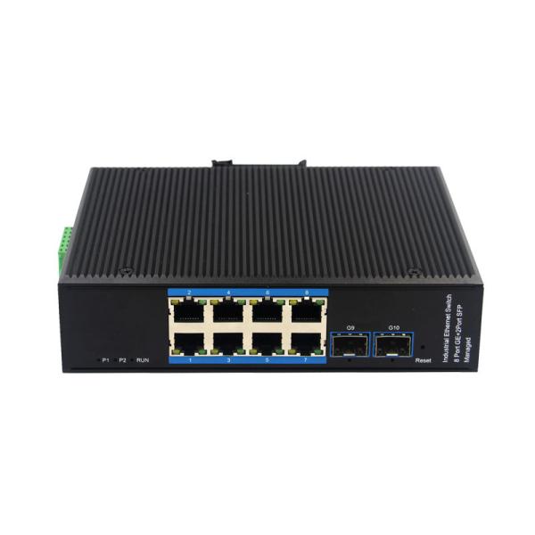 Managed Industrial Gigabit Ethernet Switch 2 SFP Port Auto MDIX Wall mounting