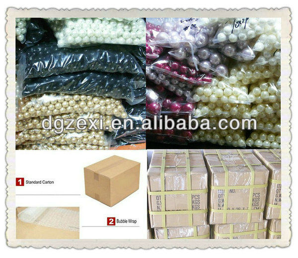 Round Shape Abs Plastic Pearl Bead Strings