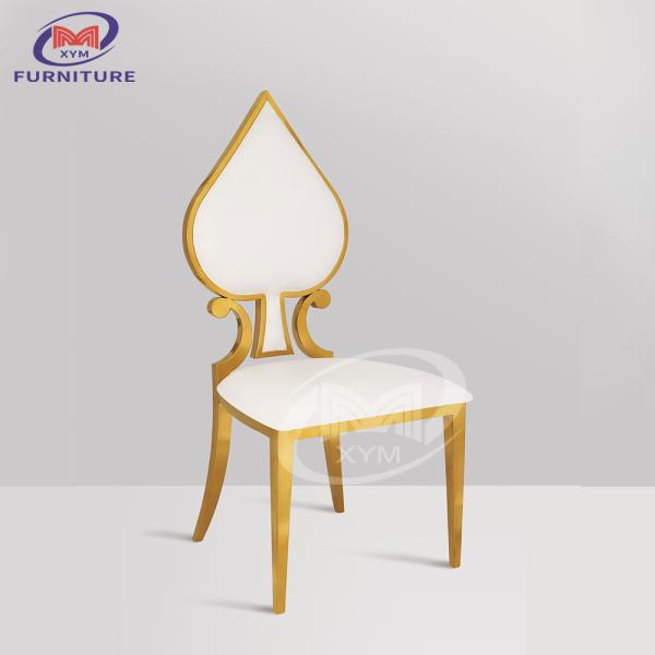 Spade Backrest Type Hotel Banquet Wedding Chair Gold Stainless Steel