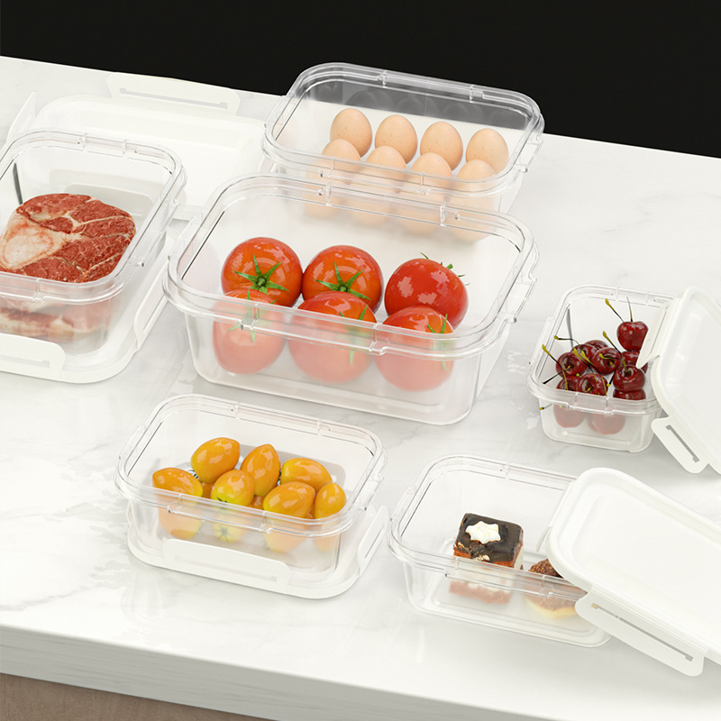 Hot Selling Large Capacity Kitchen Catering Transparent Glass Lunch Box Refrigerator Sealed Storage Box for Food