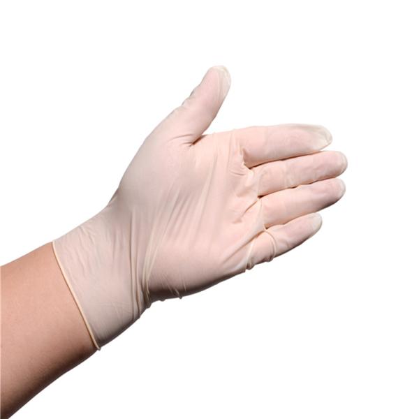 High Strength  Medical Latex Gloves Cream Color  Powdered / Powder Free