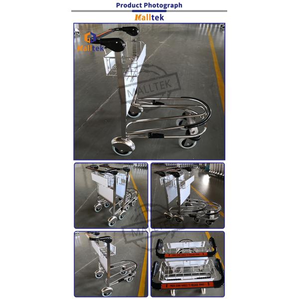 4 колеса Прочная аэропорт багажная тележка PVC рукоятка Материал нержавеющая сталь