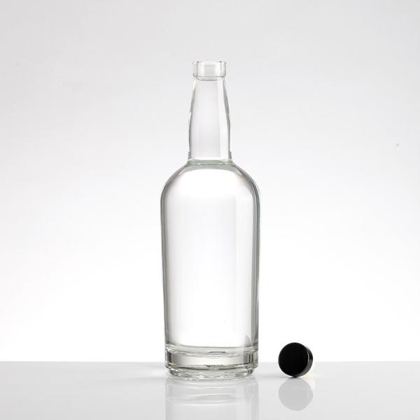 High Weight Square Clear Glass Bottle For Vodka Whiskey Rum Gin 250ml 500ml
