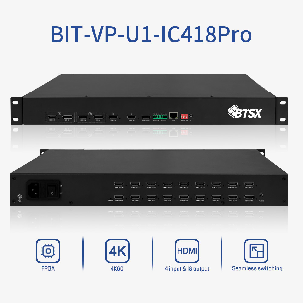 Контроль ИР HDMI видеостенный процессор 4k с бесшовным переключением