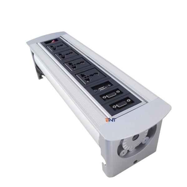 220-240V manual flip up table top socket with power data outlet