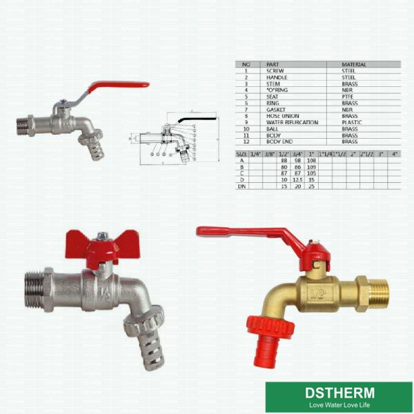 Кран облегченного первоначального латунного Bibcock шарика цвета латунного латунный подгонял бренд