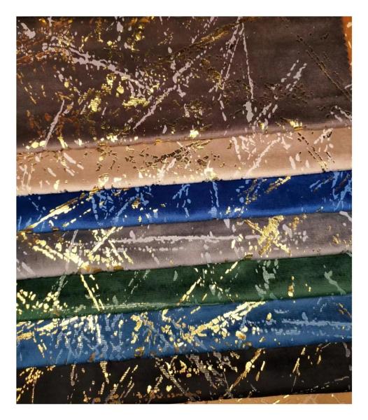 Shrink Resistant Embossed Foil Velvet Fabric Printed Knitted Fabric