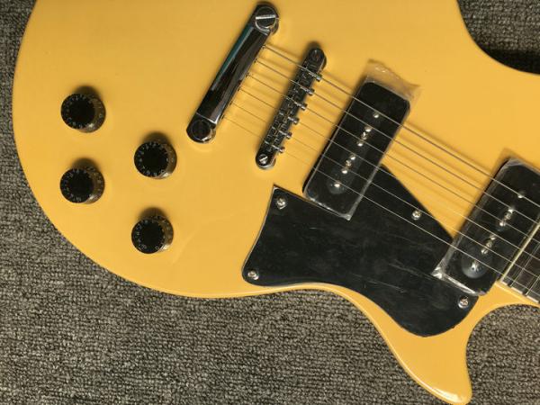 Lp Junior electric guitar yellow color one piece bridge P90 pickups 22 dot inlay frets LP guitar