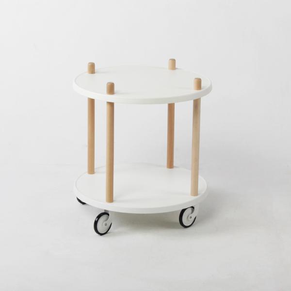 Tabla lateral moderna plegable de doble estante con carro de almacenamiento de color personalizado