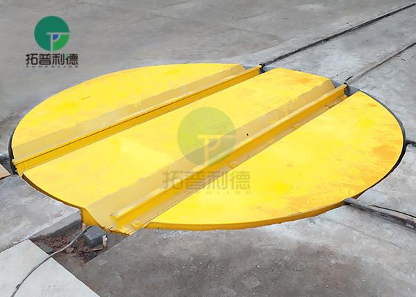 Dia 10m motorized rail turntable mounted on circle rails to ferry rail flat cart