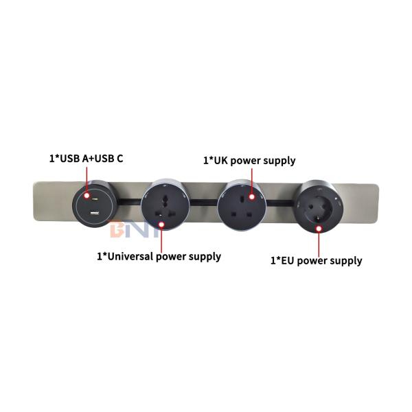Multi Outlets Power Rail Track Socket New Style Wall Mounted Removable Power Socket Convenient for Kitchen