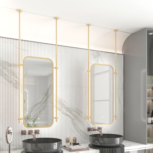 Modern European Intelligent Stainless Rectangle Frame Makeup Creative Hotel Apartment Washroom Hanging Floating IP44 Touch