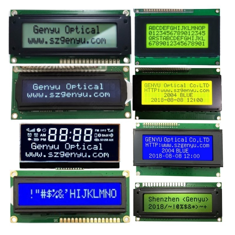 Segment Display and Black Background 1601 1602 1604 16x2 2x16 16x4 20x4 LCD