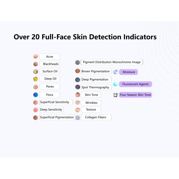 9 Spectrum 3D AI Facial Skin Monitor Micro Moisture Detector Skin Analyzer Machine