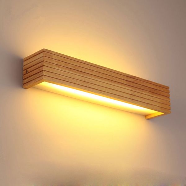 Bathroom Mirror Indoor Lighting Linear Solid Wood LED Wall Lamps (WH-VR-134)