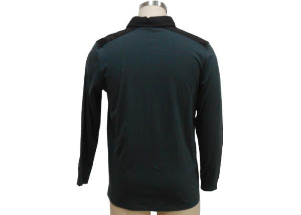 Button Down Long Sleeve Mens Polo T Shirts Stand Up Polo Collar T Shirt