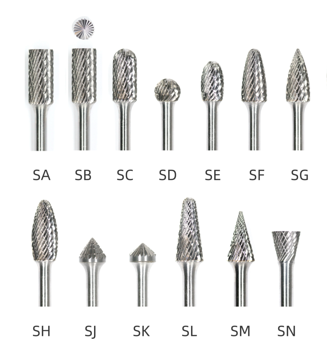 M0820-150mm Extended 6mm Shank Tungsten Carbide Burrs Standard Double Cut Carbide Burrs