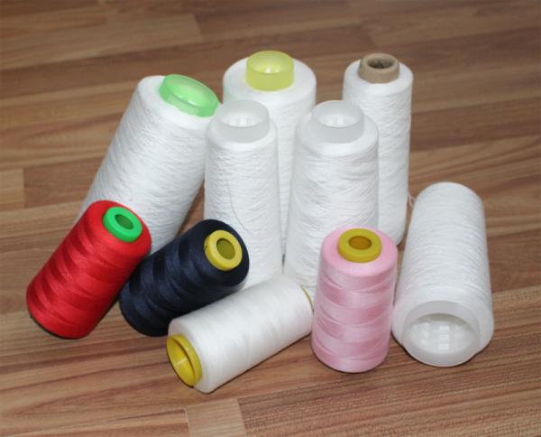 Z / S Twist Textured Yarn Raw White Polyester sewing thread Yarn on Plastic Cone
