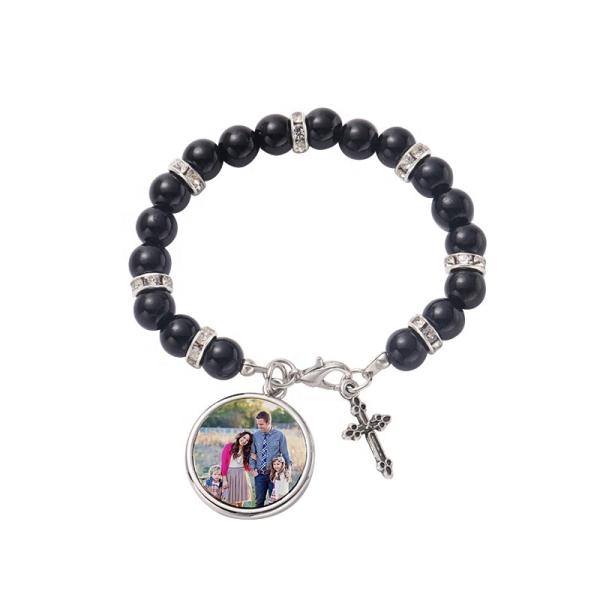 Colored Sublimation Blank Catholic Rosary Beads Bracelet Blank For DIY Jewelry Making