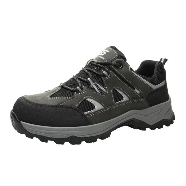 Kevlar Midsole Anti-stab Steel Toe Black Microfiber Flying Knit Work Shoes For Industrial Safety