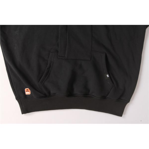 Black Towel Embroidered Mens Hoodie 320gram 65% Polyester 35% Cotton