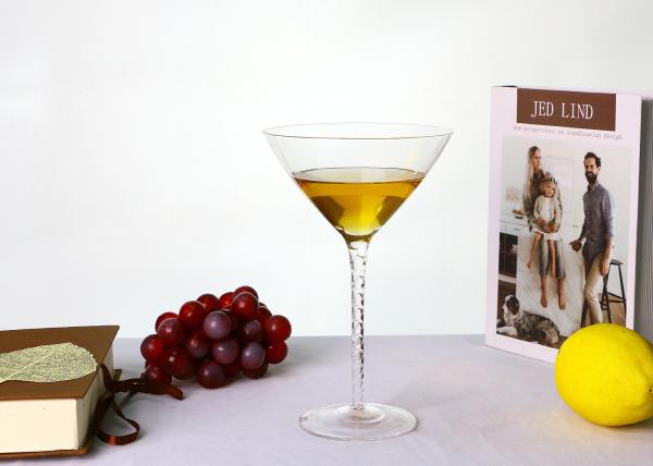 300ml Transparent 19cm Hand Blown Martini Glasses For Home Decor