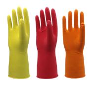 Gants de nettoyage plongés de ménage en caoutchouc de gants de latex rayés par troupeau réutilisables