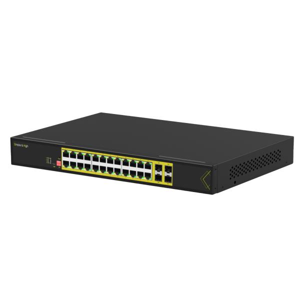 L2+ マネージドラックマウント 24ポート 10/100/1000T + 4ポート 1000X SFP イーサネット スイッチ
