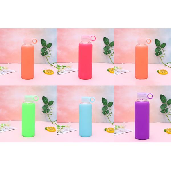 Protective Silicone Sleeve Glass Water Bottle For Outdoor Sports Eco Friendly