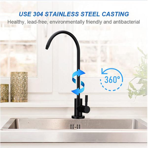 Long Nozzle Modern Flexible Black Stainless Steel Taps Kitchen Faucet