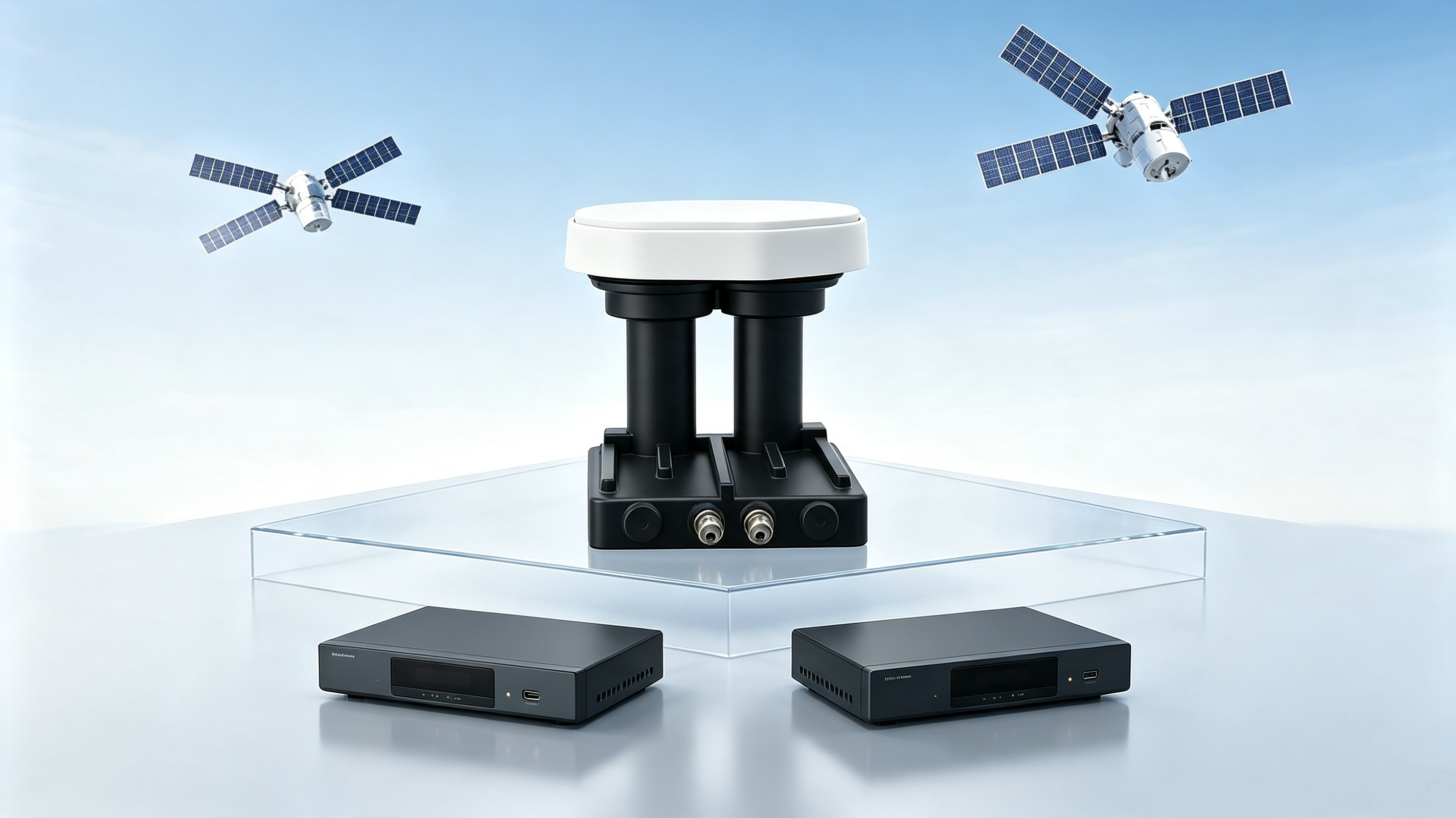 ST-K222F Ku-Band Monoblock Twin LNBF - Dual-Satellite, 2 Outputs for One Dish