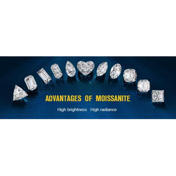 Round White Melee Moissanite Stone Baguette Cut Loose Gemstone for Jewelry Making