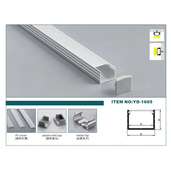 6063 T3-T8 Aluminium Alloy Anodized Finish LED Linear Light Fixture with Customized Length for Office Lighting