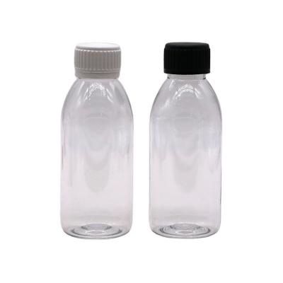 150ml PET Oval Amber Prescription Pharmacy Liquid Medicine Scaled Container with Lid