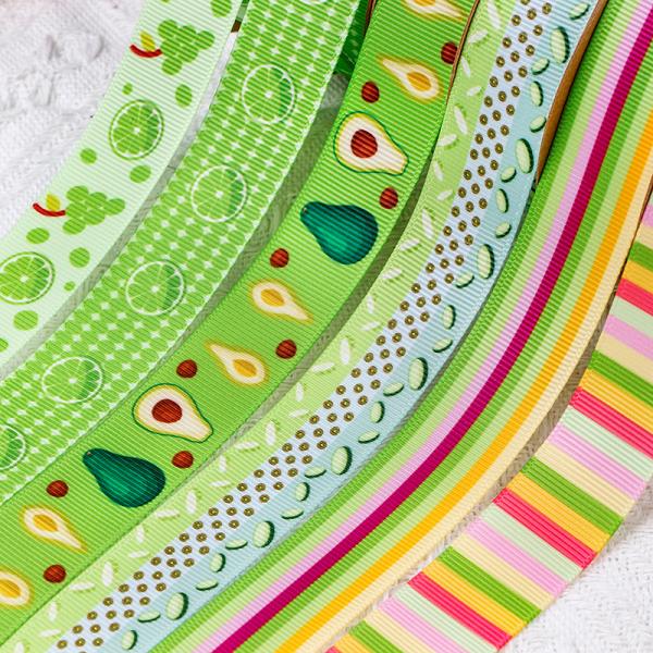 Single Face Printed Grosgrain Ribbon for Summer Fruits Craft Gift Box Packaging by MSD