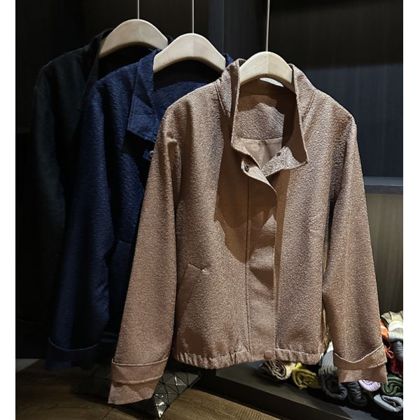 Temperament Short Jacket Jacket for Women 2025 Autumn New Korean Edition Fashion Solid Color Collar Loose  Coat